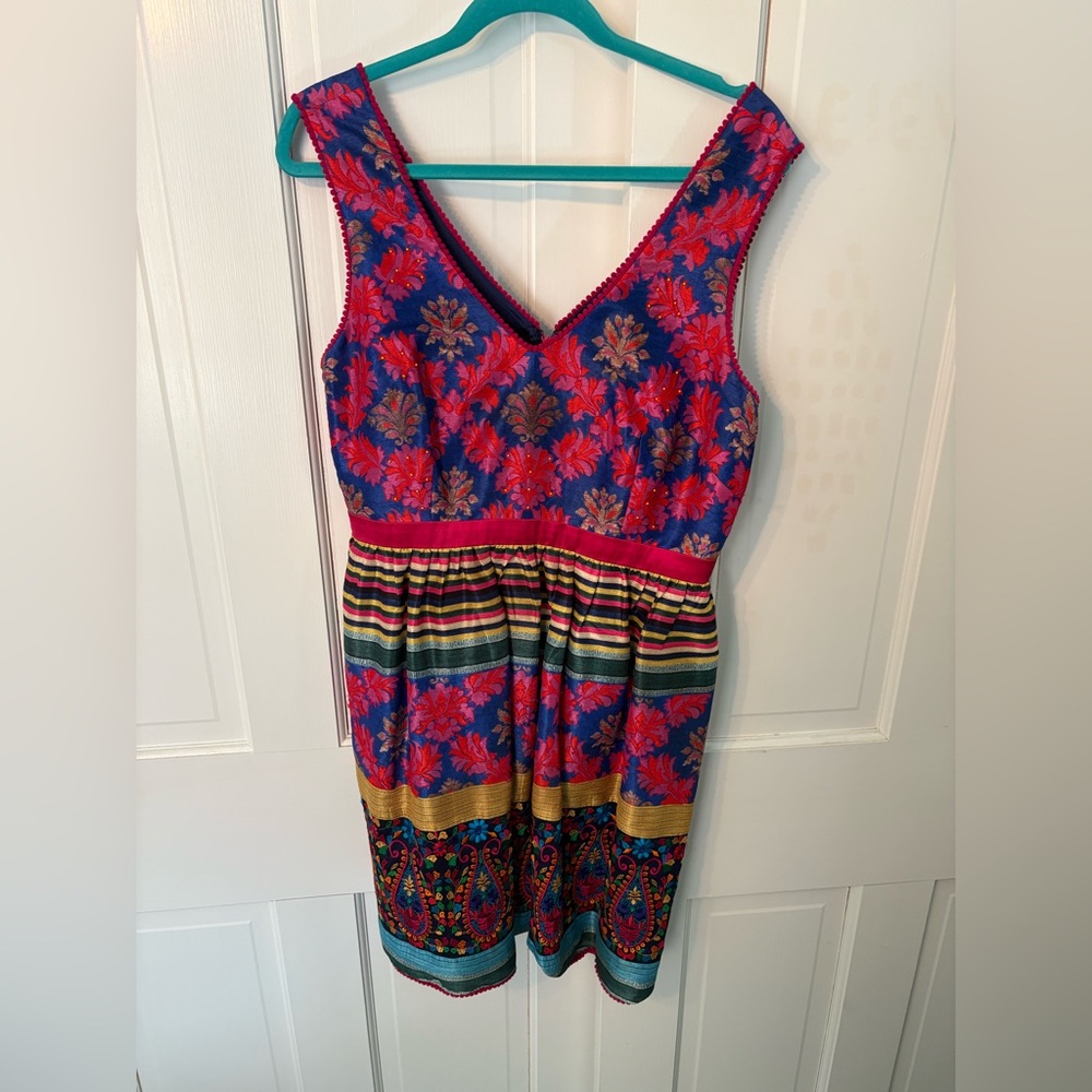 Gorgeous Anthropologie dress . Colorful embroidered skirt and bodice.